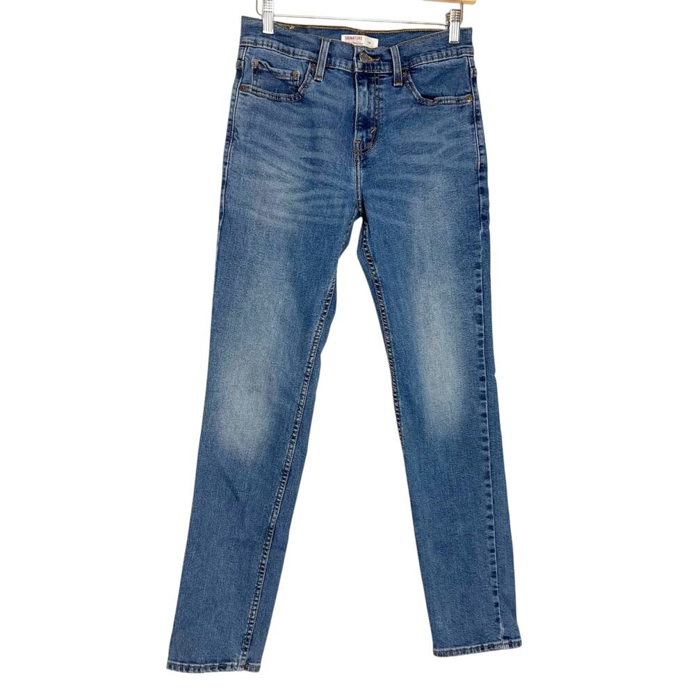Levi Strauss Signature Slim Fit Medium Wash Blue Stretch Denim Jeans Men’s 30x32